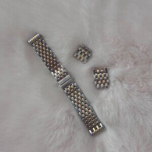 Michele Two-Tone Silver and Gold Watch Band